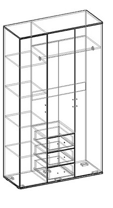 Альтернатива шкаф трехстворчатый в Покровске - pokrovsk.mebelnovo.ru | фото