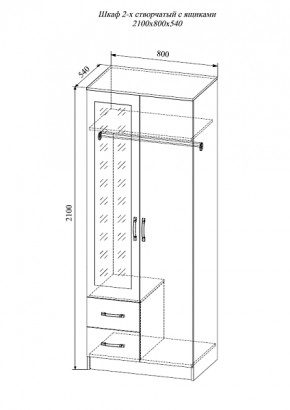 Шкаф двухстворчатый Софи СШК 800.3 в Покровске - pokrovsk.mebelnovo.ru | фото